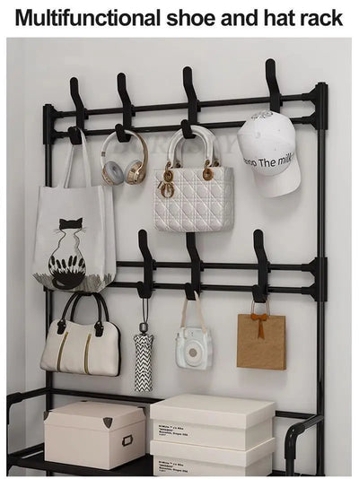 Multi-Layer Shoe Rack aur Coat Rack Storage DIY Clothes Hanger