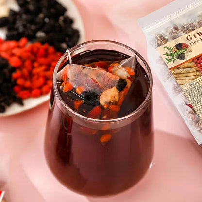 Ginseng Five Treasure Tea，Natural Raw Materials Such as Red Dates, Wolfberries, Mulberries, Astragalus, Ginseng, etc.150g