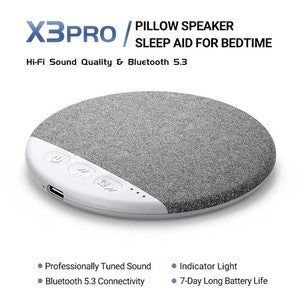 X3 Pro Ultra-Thin Bluetooth Sleep Pillow Speaker | مكبر صوت وسادة النوم بلوتوث فائق النحافة X3 Pro